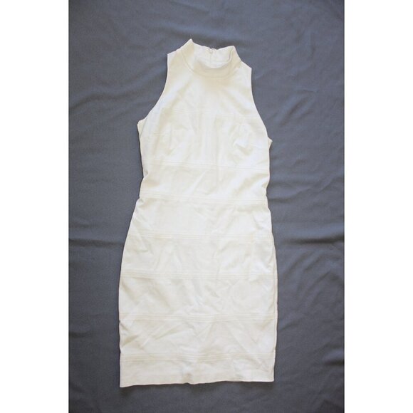 White House Black Market Head Turning Sheath White Mini Dress size 4 Career - Picture 5 of 11